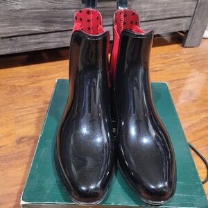 Lauren Ralph Lauren Women's Black and Red Rainboots